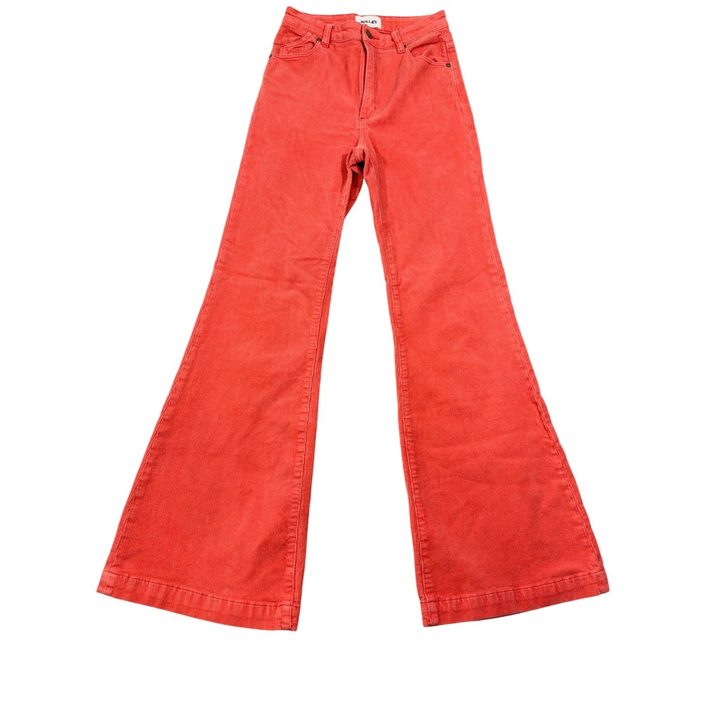 Rolla's Eastcoast Flare Women's Size 27 Orange Corduroy High Rise Pants
